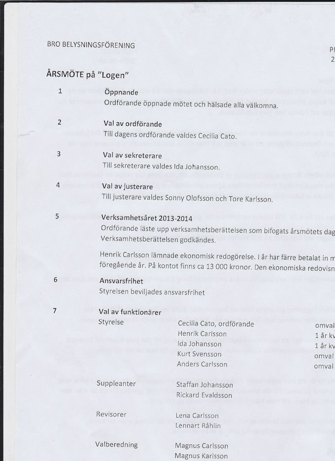 Protokol från Årsmöte på 
