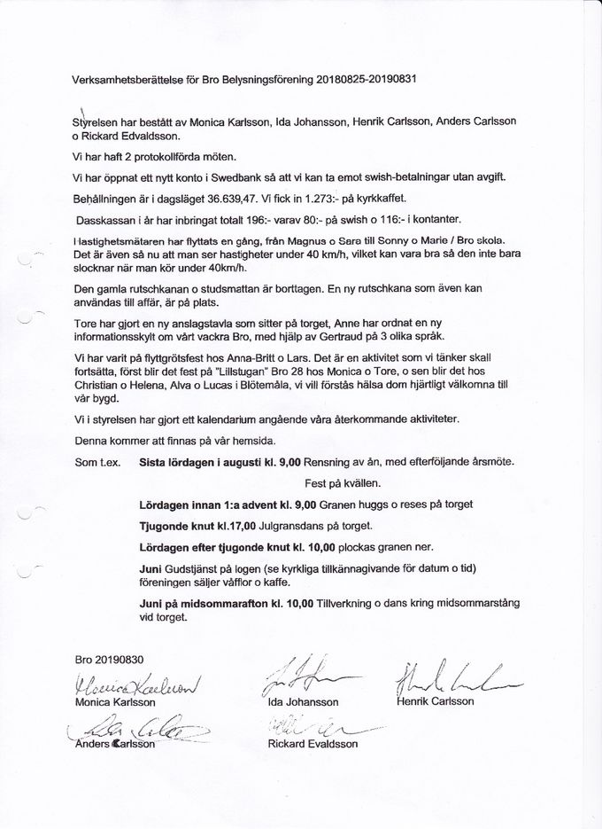 Verksamhetsberättelse 2018 - 2019